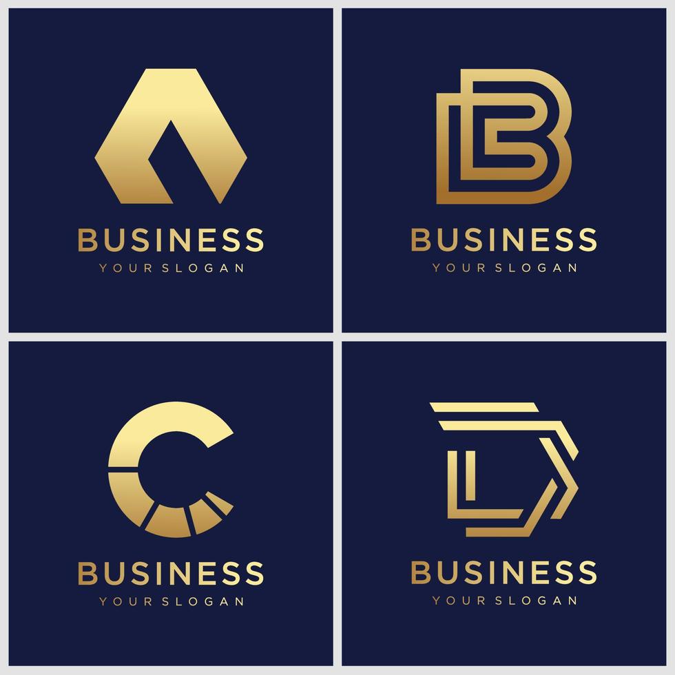 Set of Simple and Solid Letter marks . Professional Quality Graphic Mark for your Business. Typographic Design. Letter  Logo vector