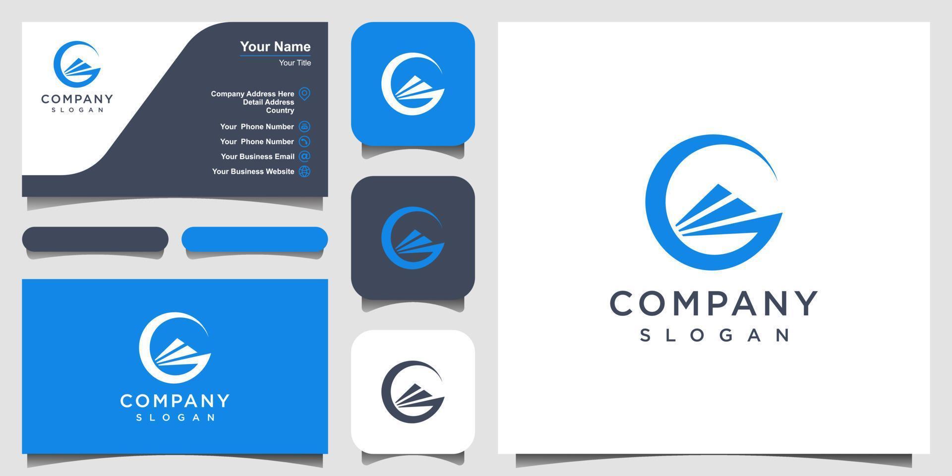 Creative Ship Concept Logo Design Template.  logo design and business card vector