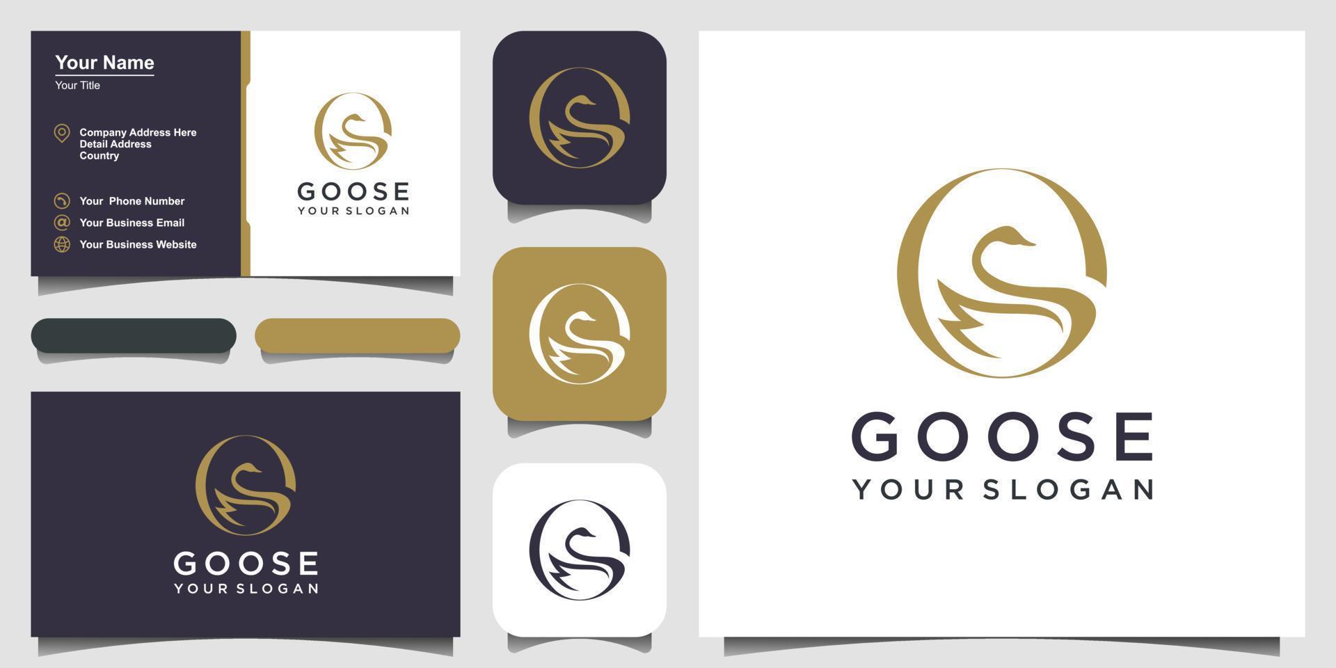 Goose Logo Template illustration isolated sign symbol.  logo design, icon and business card vector
