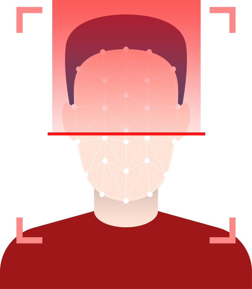 Face verification unlock clipart design illustration png