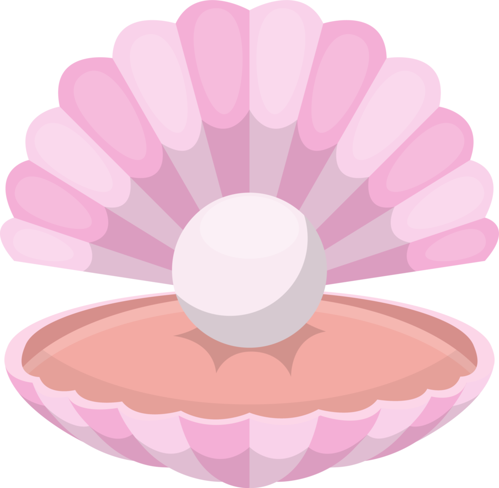 Sea shell with pearl clipart design illustration png