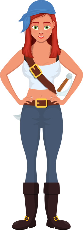 Pirate woman clipart design illustration png