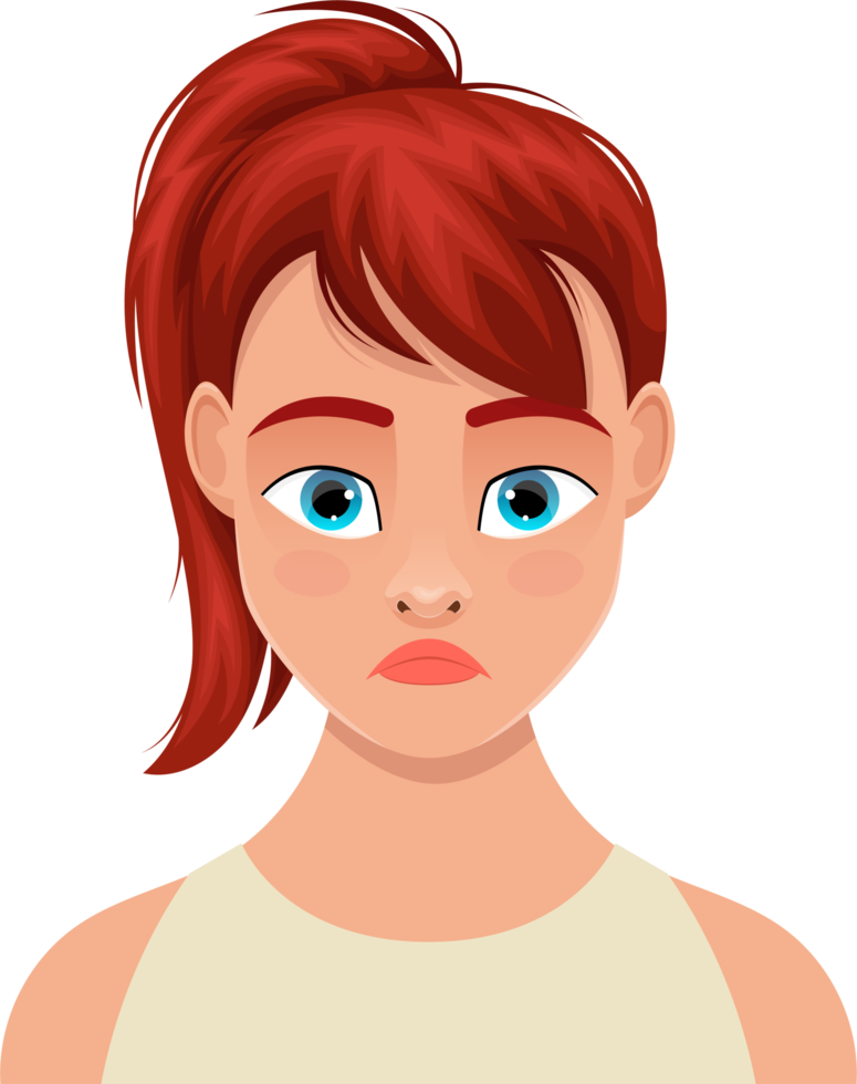 femme visage expression clipart conception illustration png