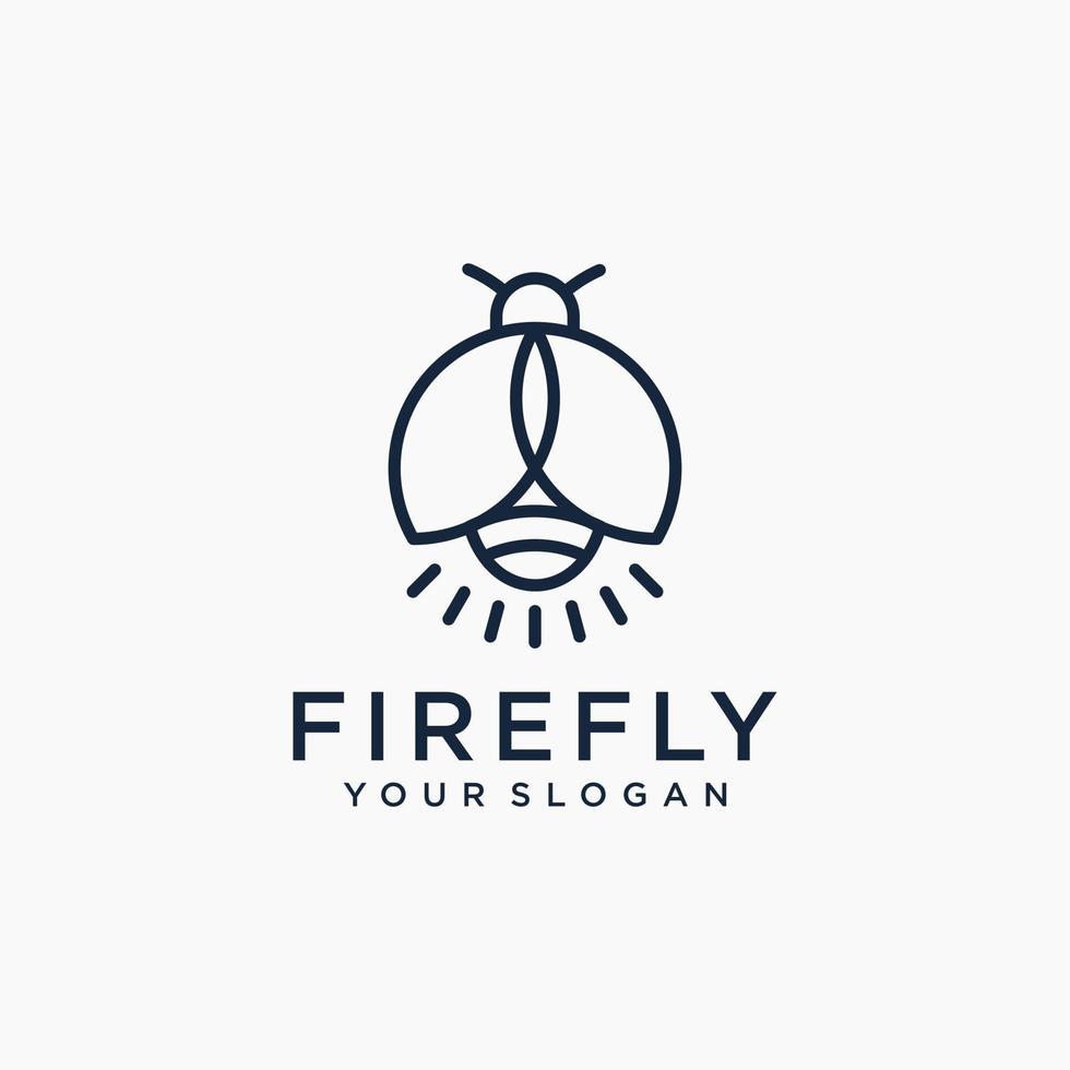 Firefly Logo design template. Vector insect logotype, sign and symbol.