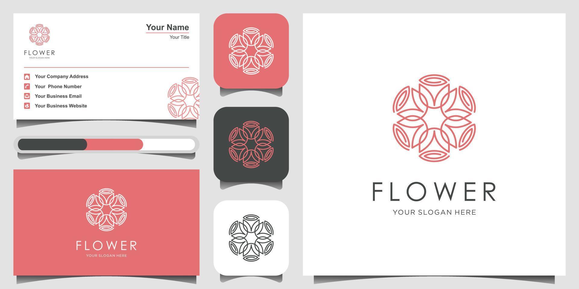 Minimalist elegant floral ornament logo design inspiration with line art style. Cosmetics, Spa, Beauty salon Decoration Boutique vector logo. icon and business card