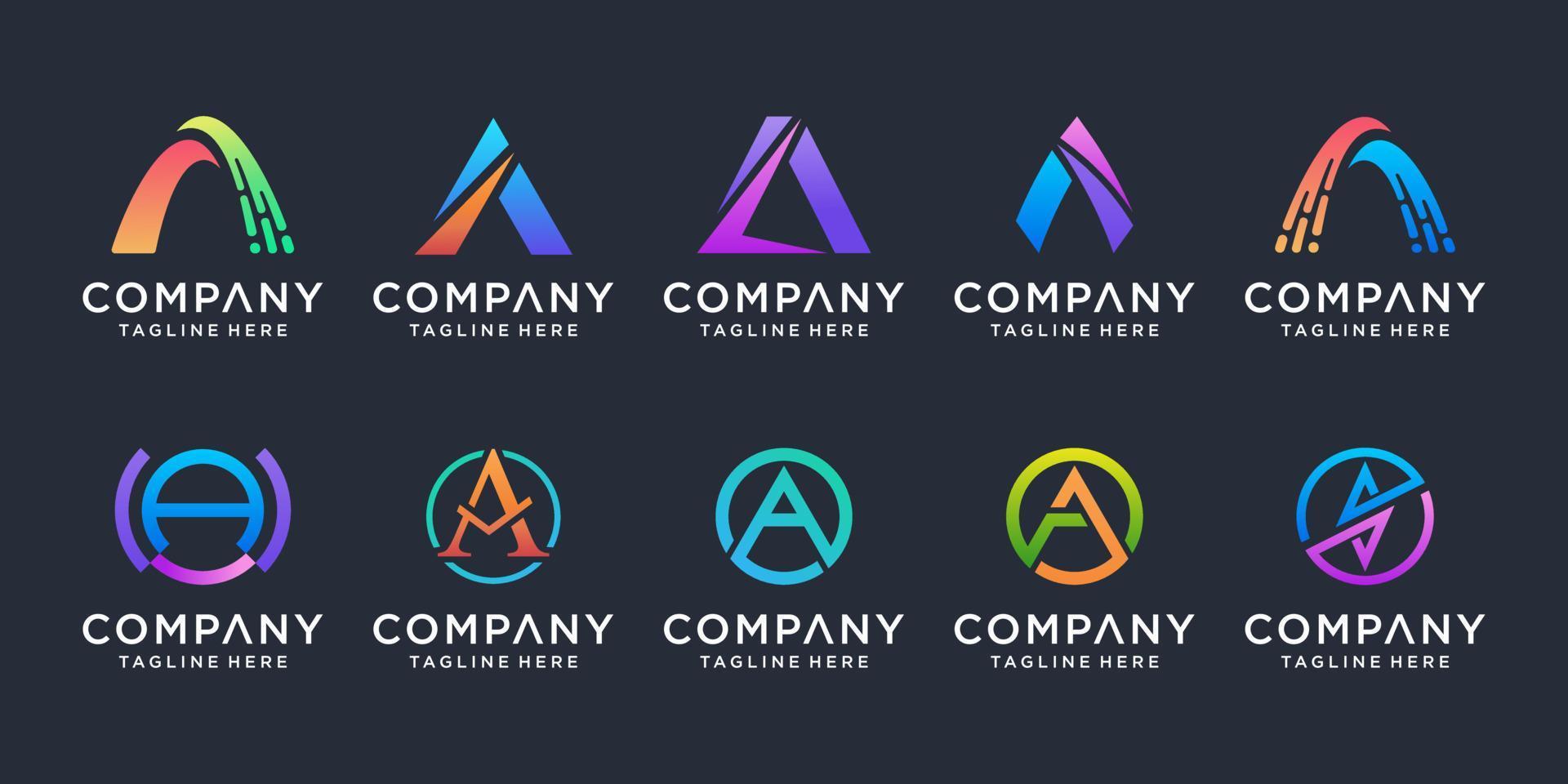 conjunto de plantilla de diseño de logotipo de letra de monograma creativo. iconos para negocios de lujo, elegantes, simples. vector