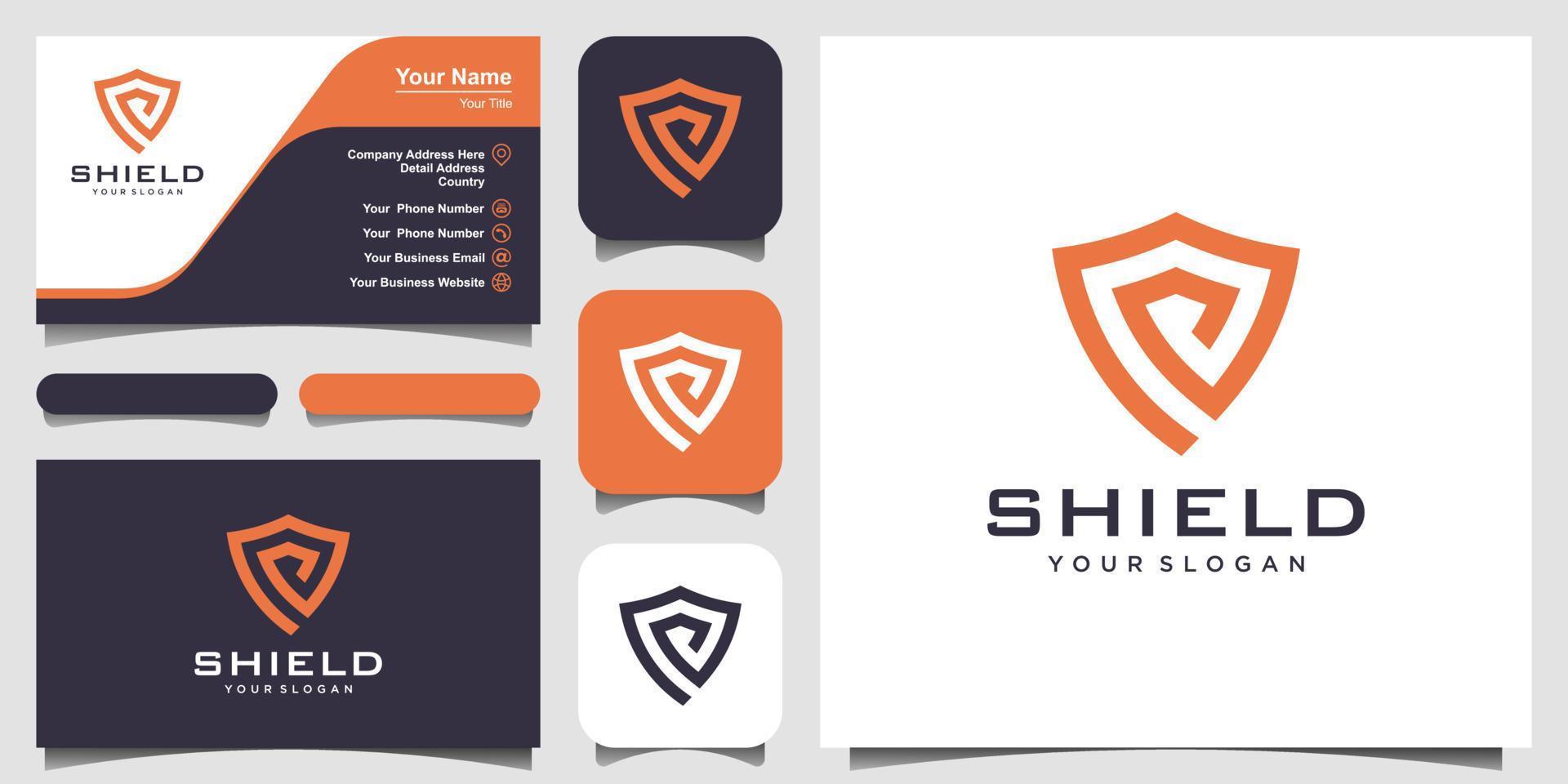 Creative Shield Concept Logo Design Templates. icon and business card vector