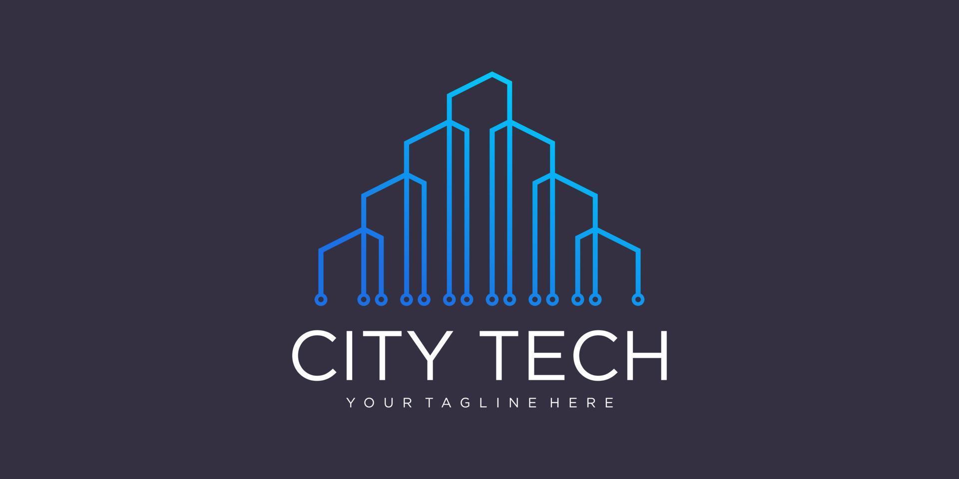 Tech City Logo Symbol Template Design Vector, Emblem, Design Concept, Creative Symbol, Icon vector