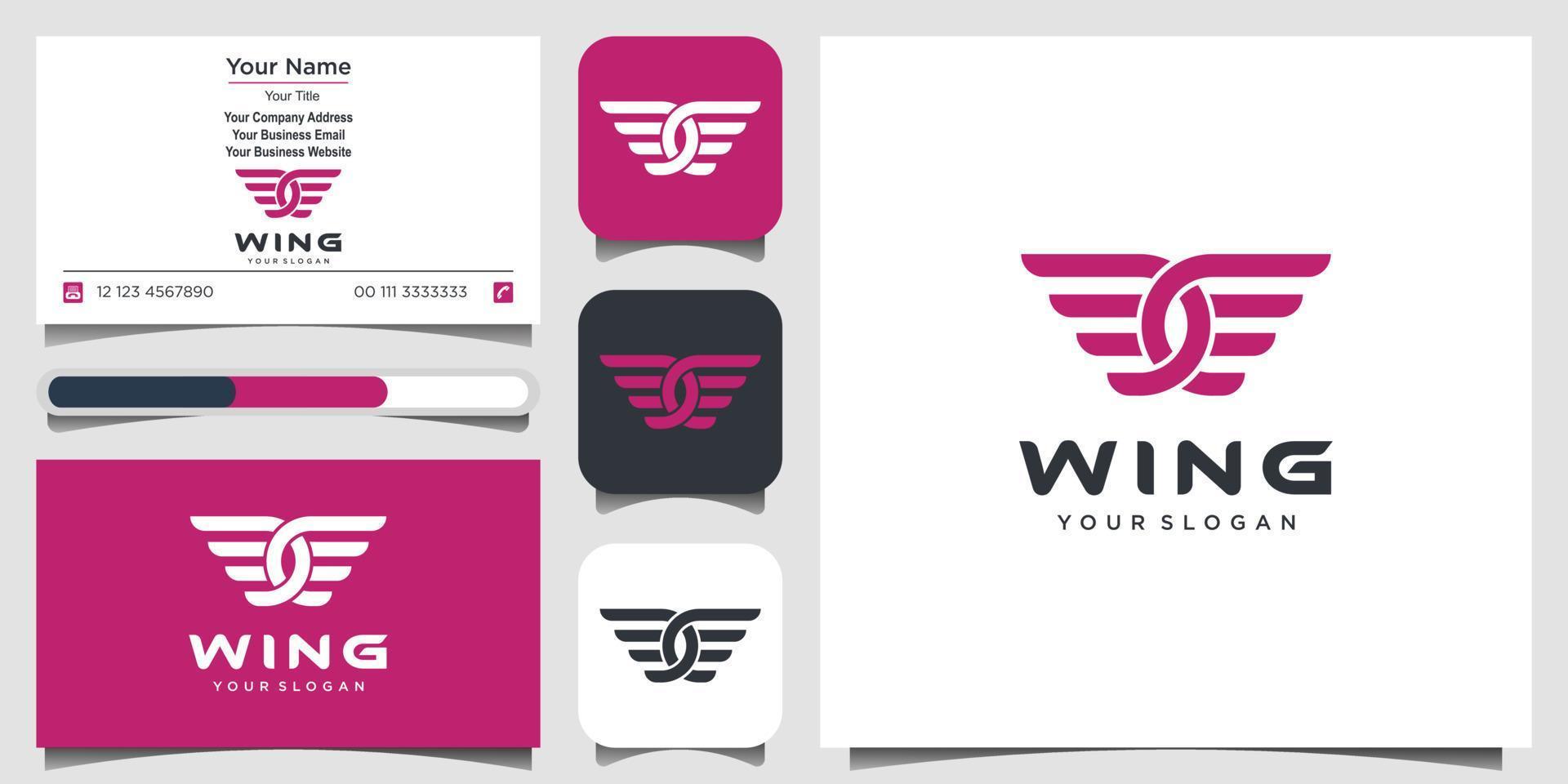 Wings Logo abstract design vector template. Linear Flying Airlines Logotype Wings Logo concept. logo design, icon and business card