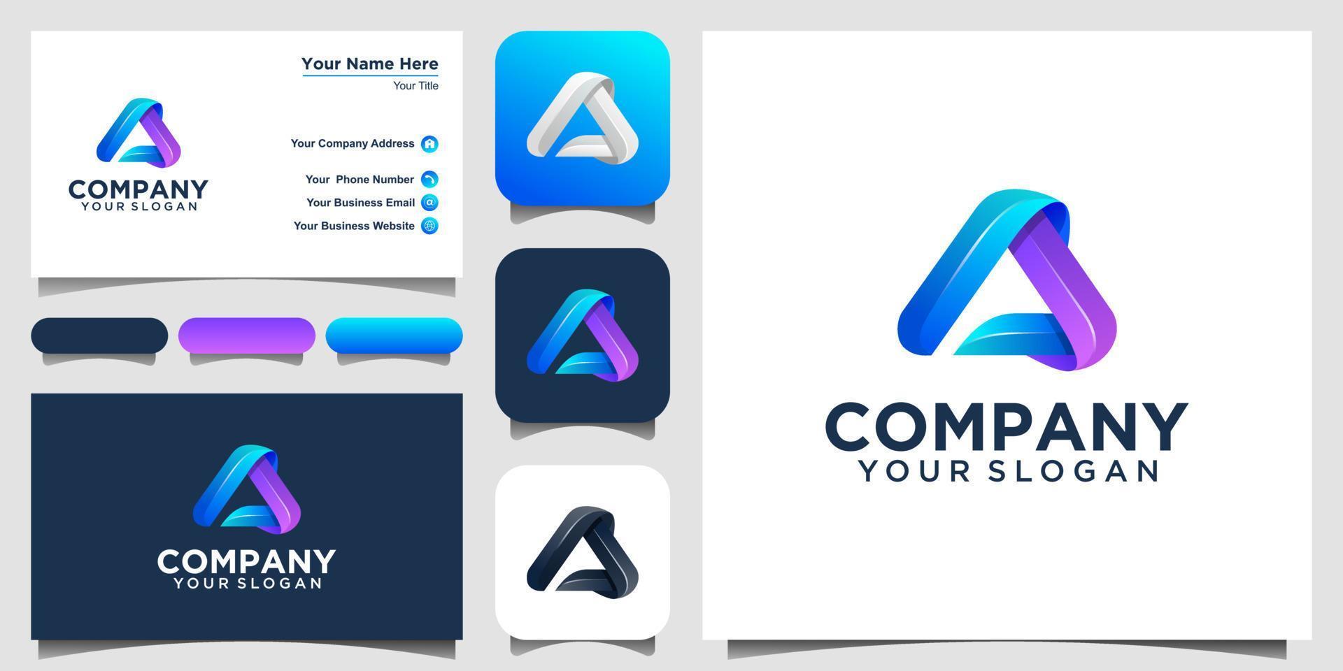 A letter colorful logo, Vector design template elements for your application or company identity.