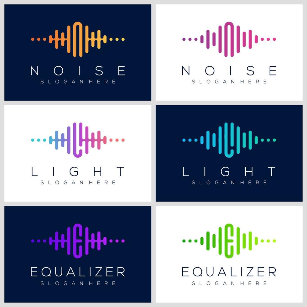 Monogram creative logo design template with pulse element. vector