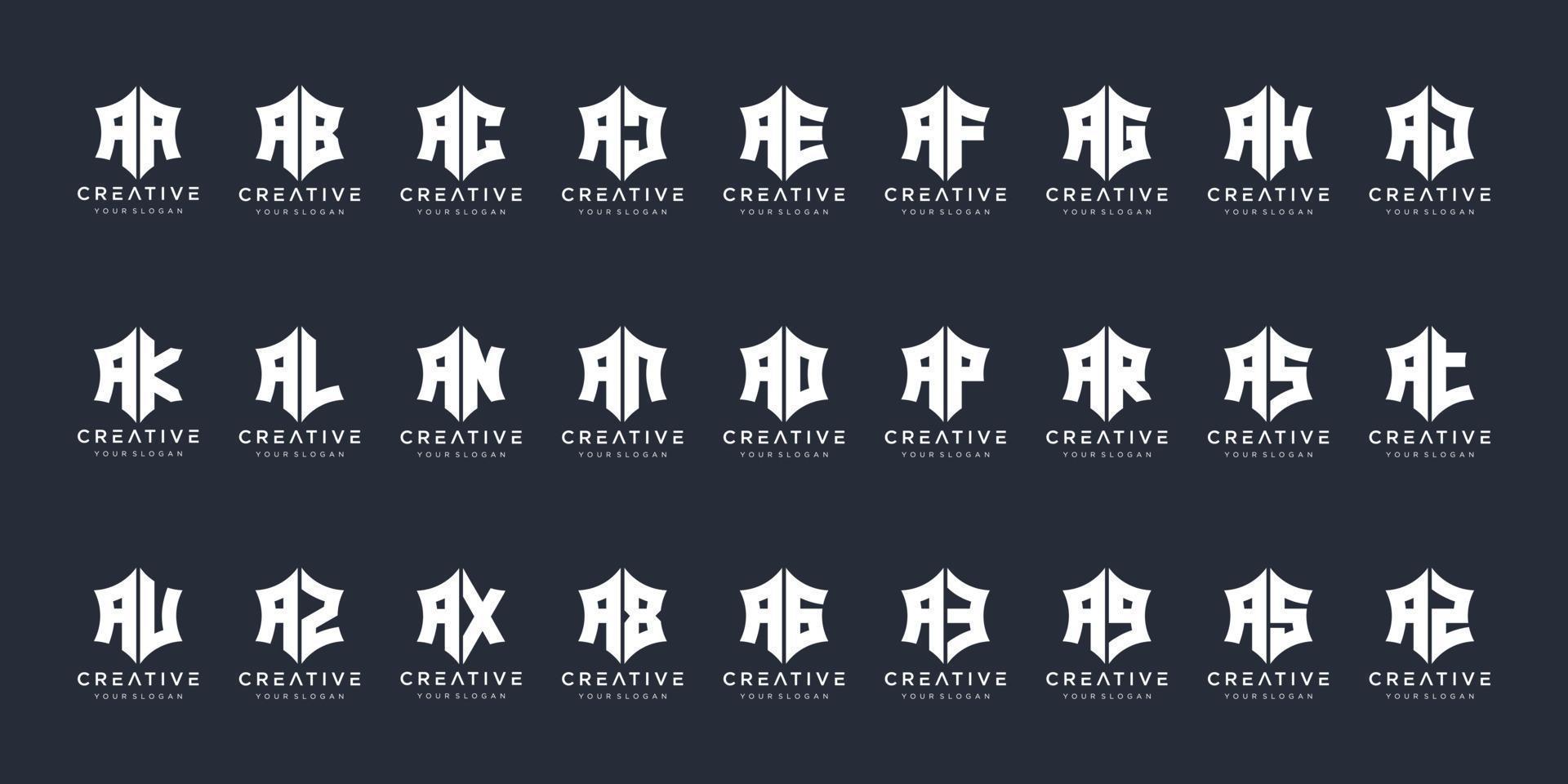 Set of creative monogram logo design inspiration. icons for business of luxury, elegant, simple. vector