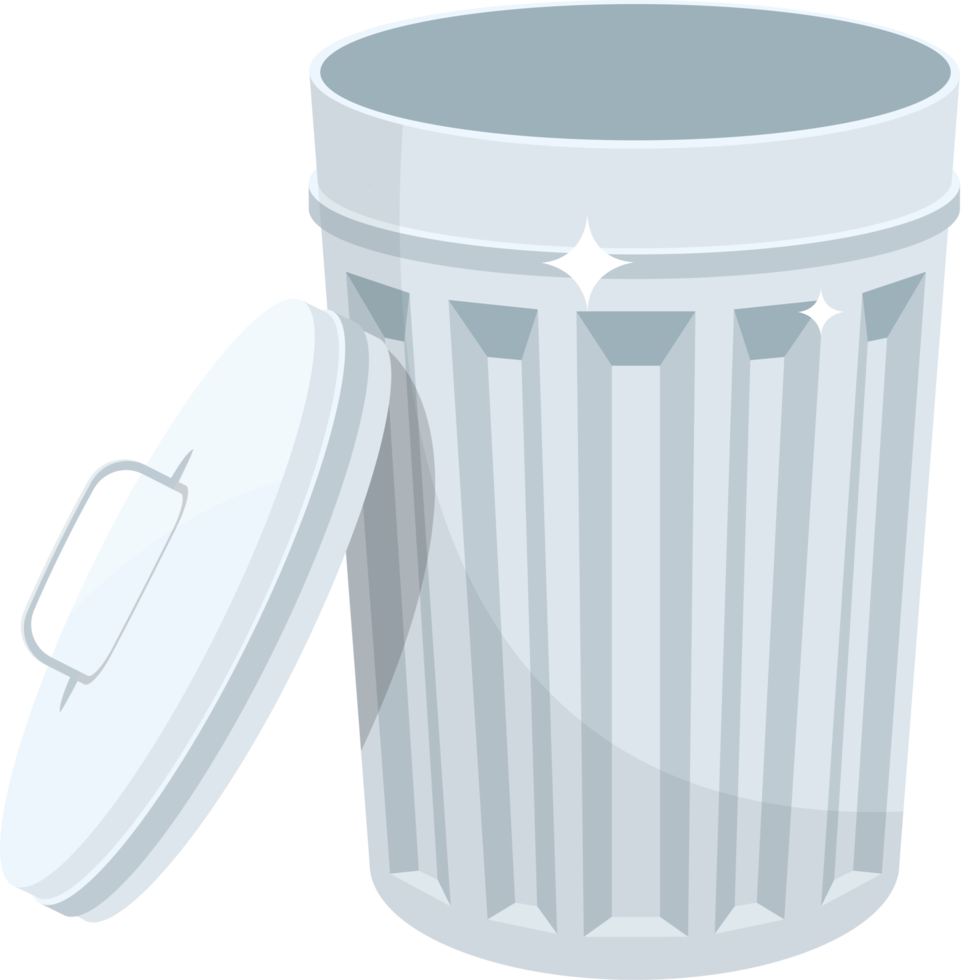ilustração de design de clipart de lata de lixo metálica png