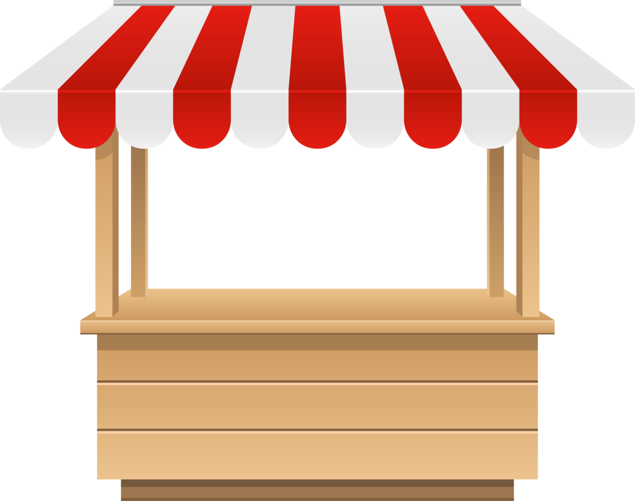 Empty market stall clipart design illustration png