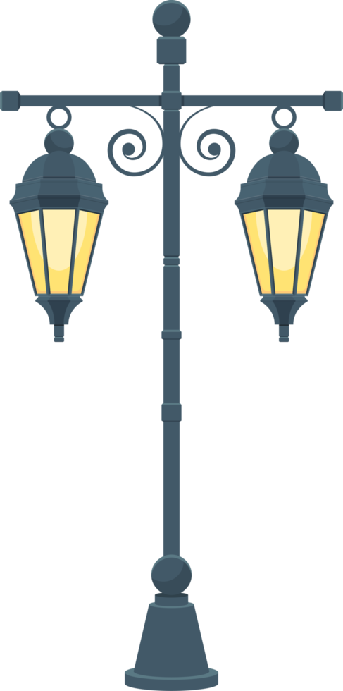 Vintage street lamp clipart design illustration png