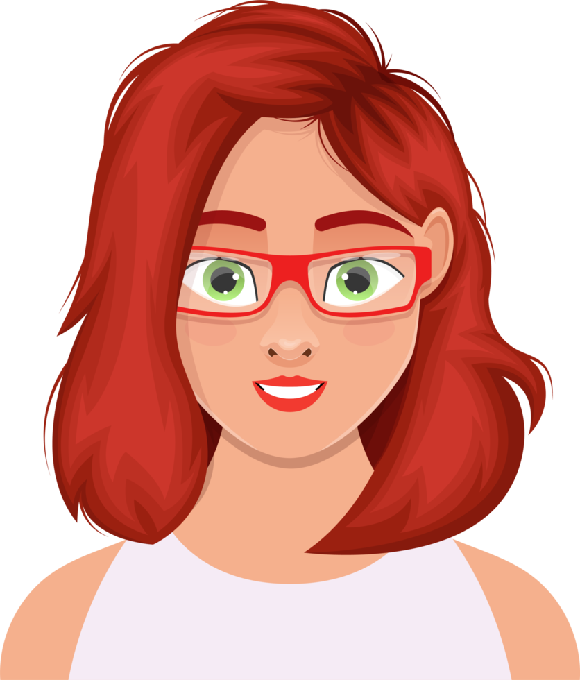 Woman face expression clipart design illustration png