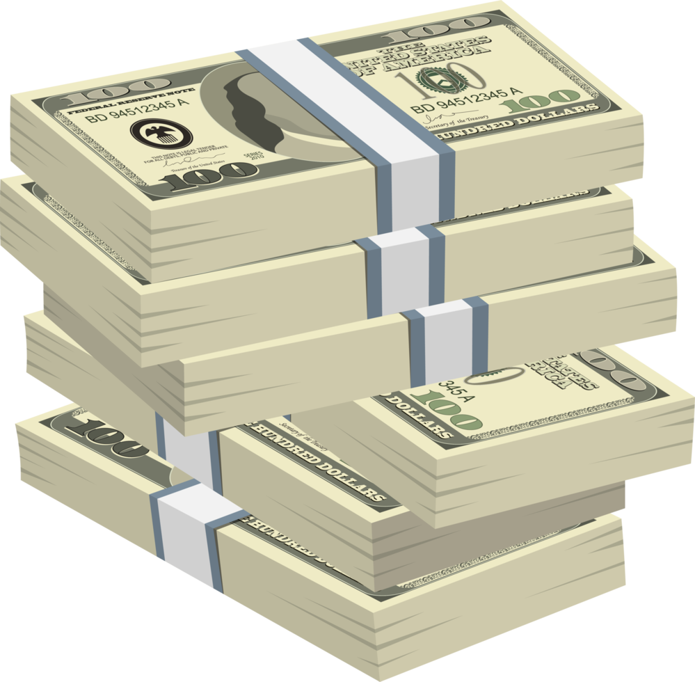 pack de dollars argent clipart design illustration png