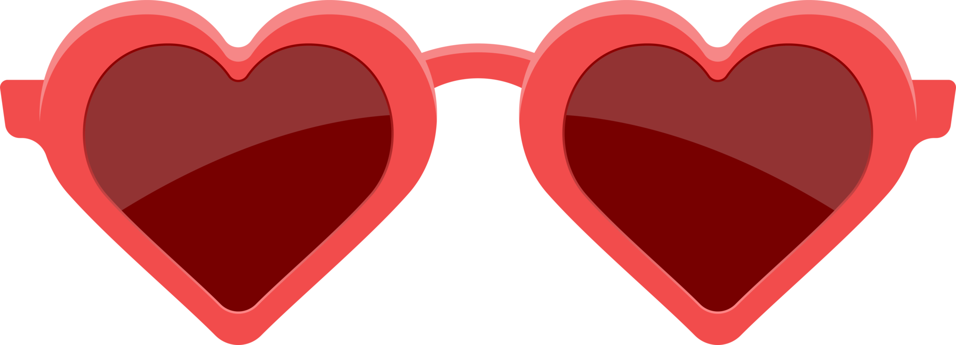 Stylish heart sunglasses clipart design illustration png