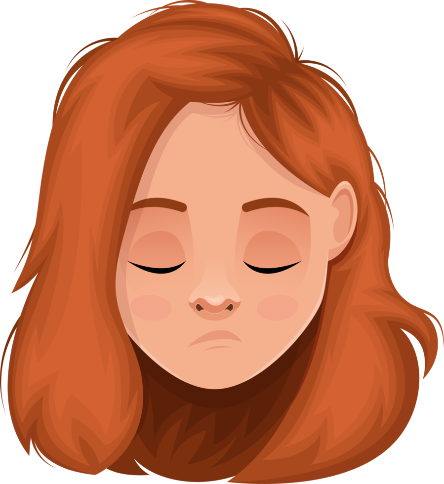 petite fille visage expression clipart conception illustration png