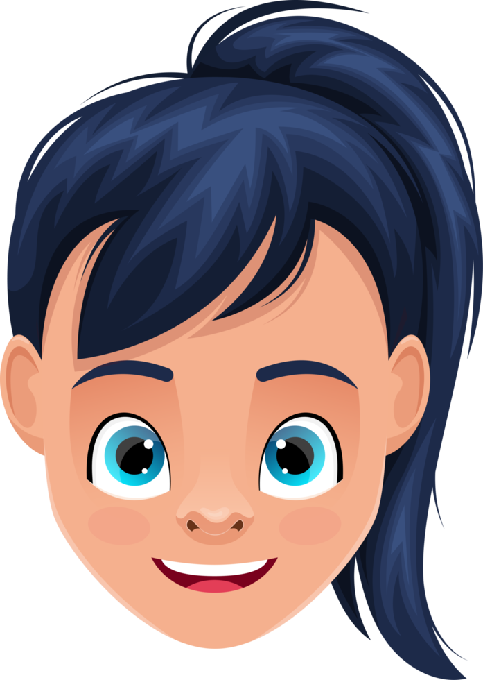 Little girl face clipart design illustration png