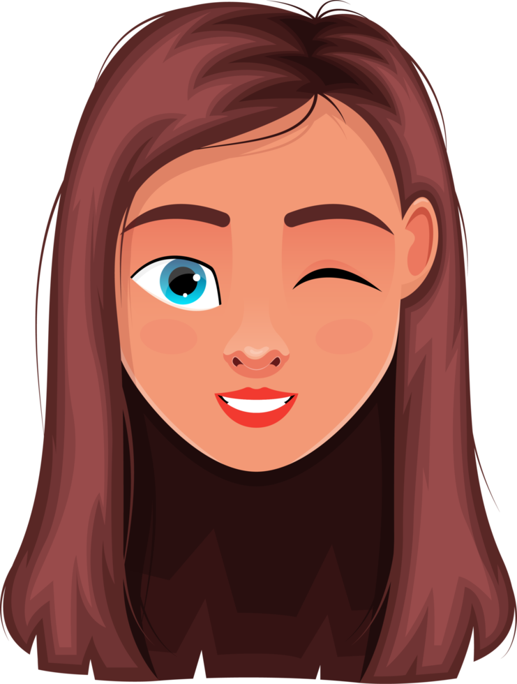 Woman face expression clipart design illustration png