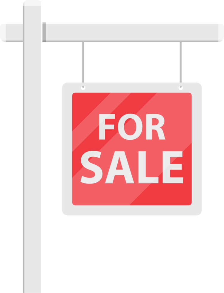 For sale house sign clipart design illustration png