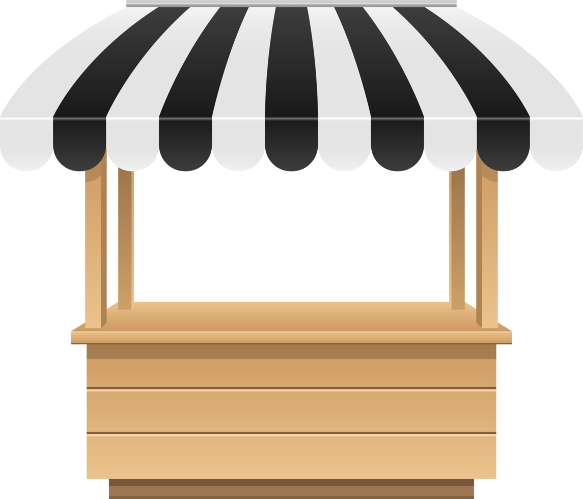 Empty market stall clipart design illustration png