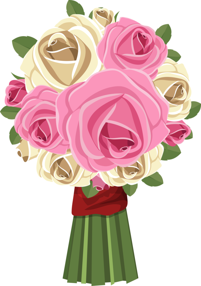 ilustração de design de clipart de buquê de flores png