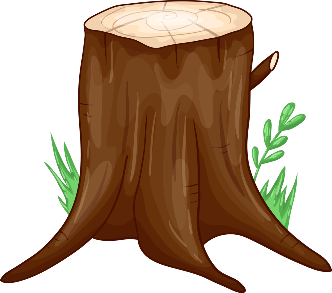 ilustração de design de clipart de toco de árvore png