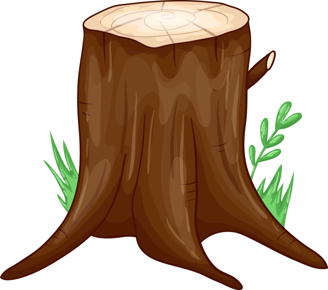 Ilustración de diseño de imágenes prediseñadas de tocón de árbol png