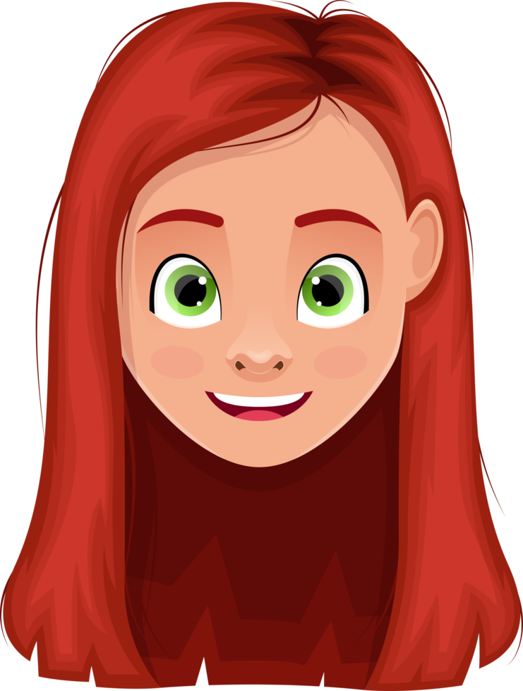 Little girl face clipart design illustration png