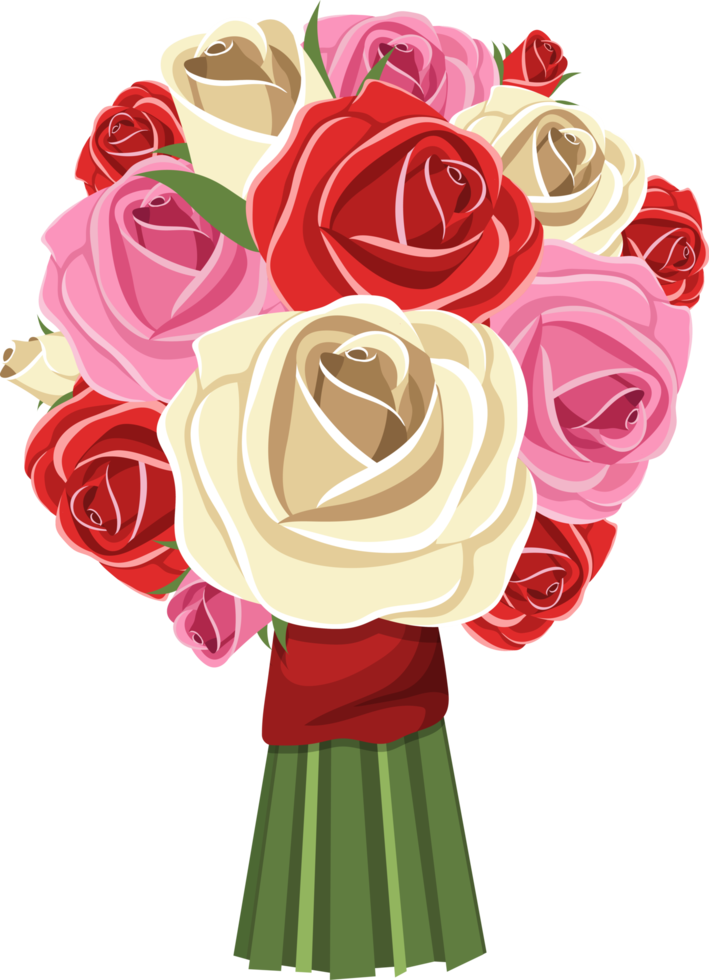 ilustração de design de clipart de buquê de flores png