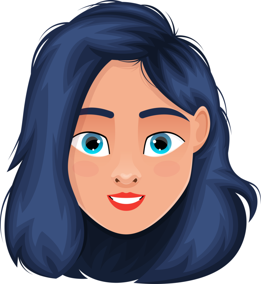 Woman face clipart design illustration png