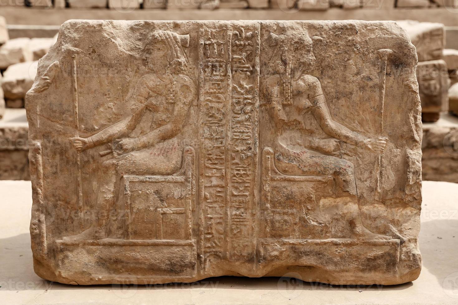 Egyptian Hieroglyphs in Luxor Temple, Luxor, Egypt photo