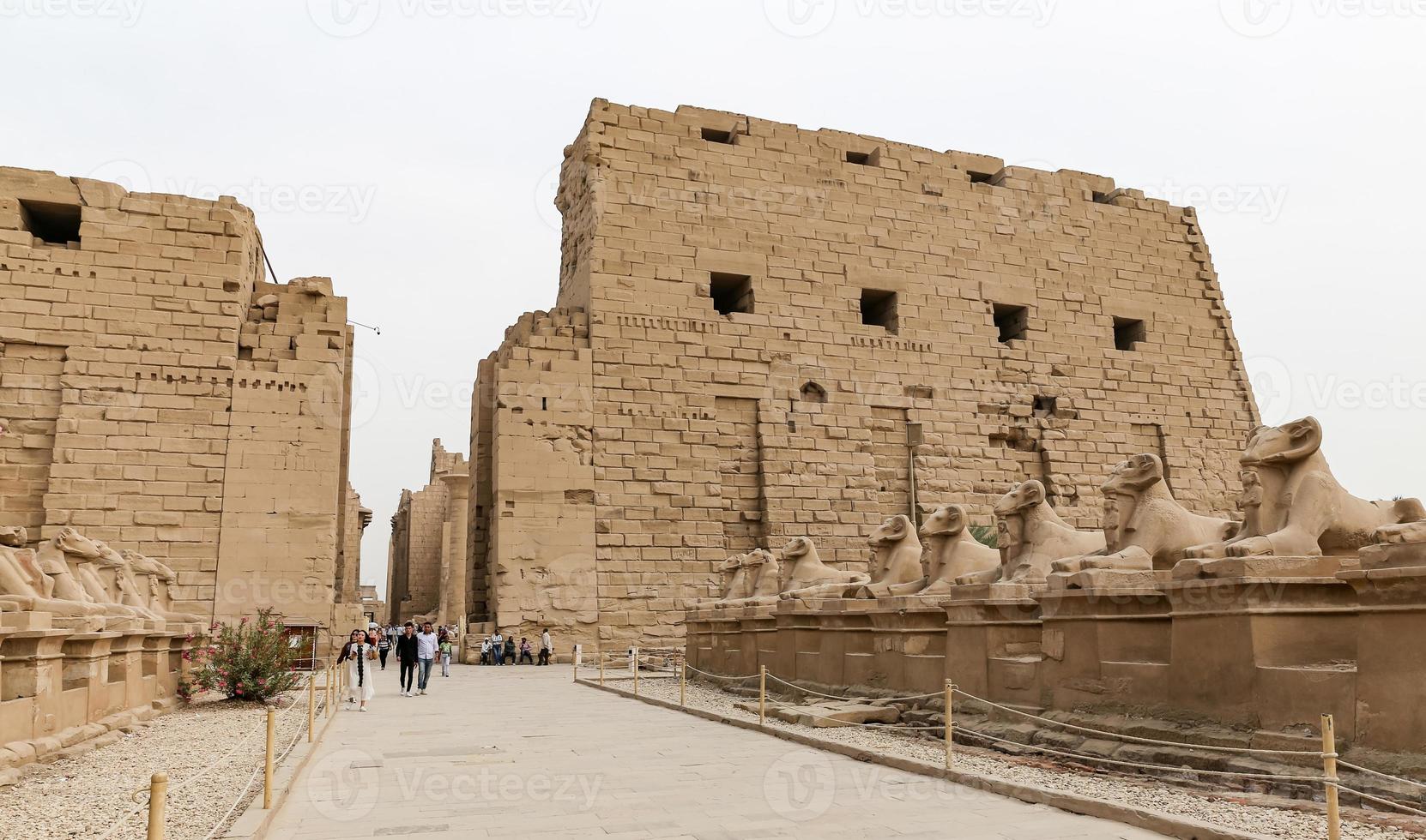 Esfinges en el templo de Karnak, Luxor, Egipto foto