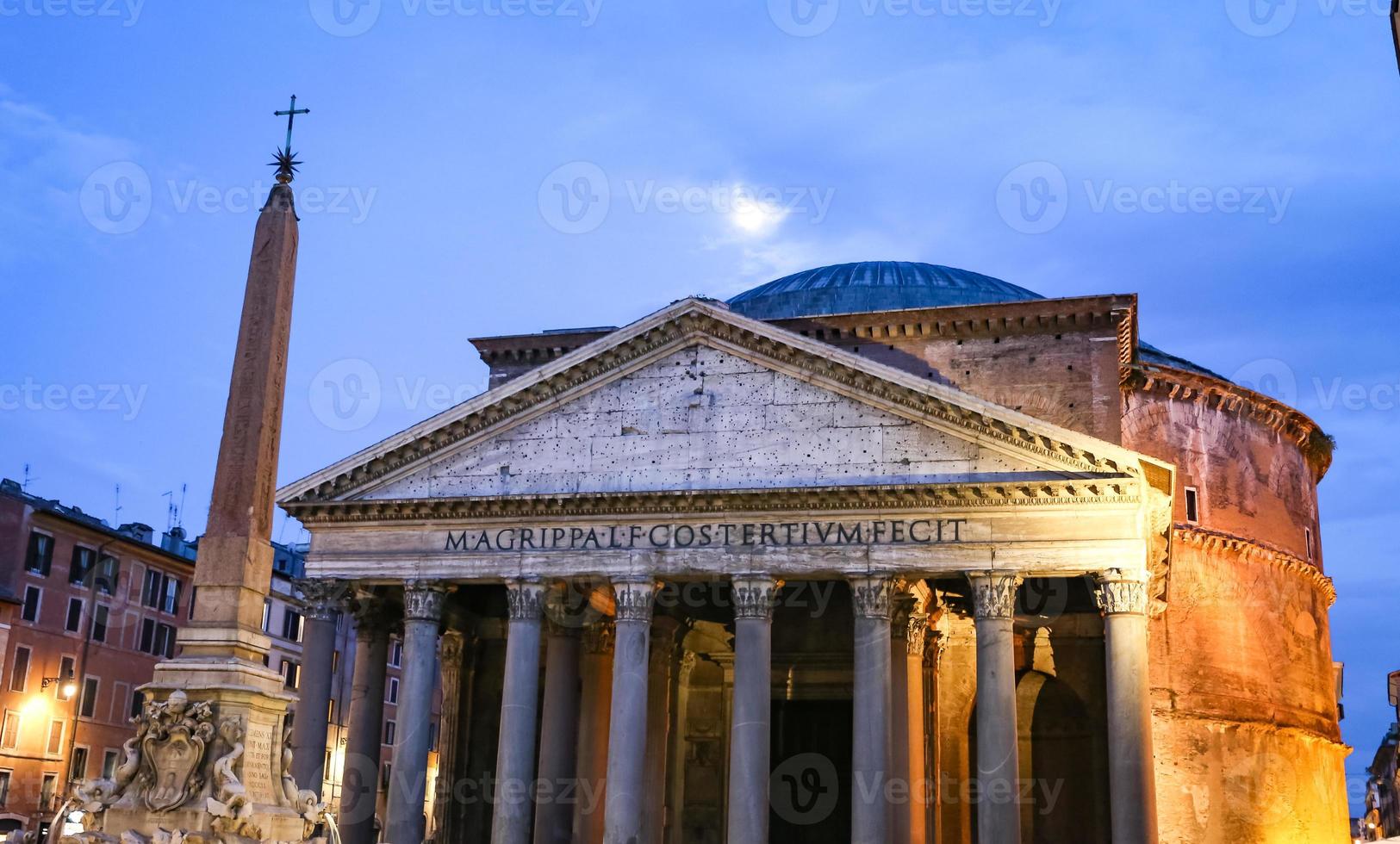 Facade of Pantheon in Rome, Italy photo