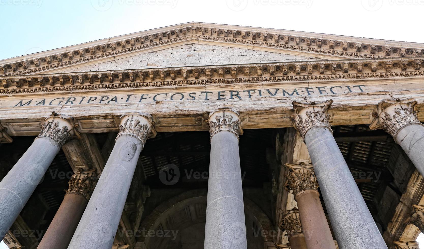 Facade of Pantheon in Rome, Italy photo