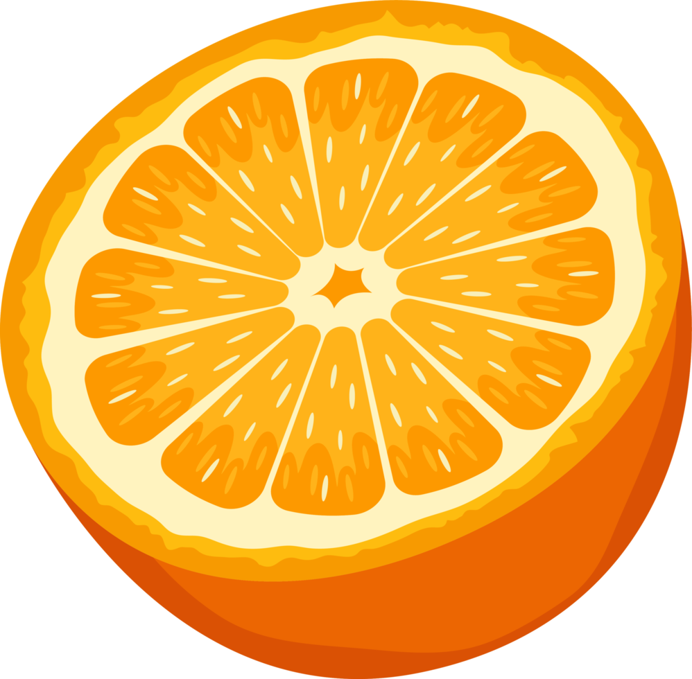Delicious orange fruit clipart design illustration png