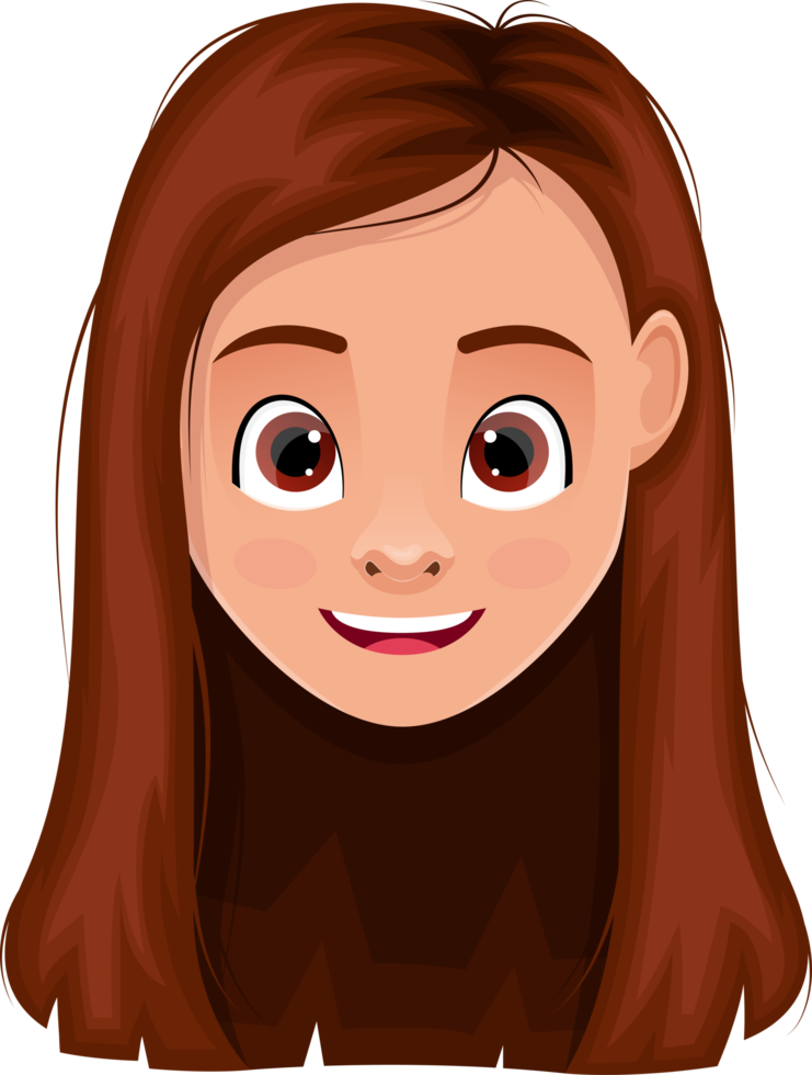 Little girl face clipart design illustration png