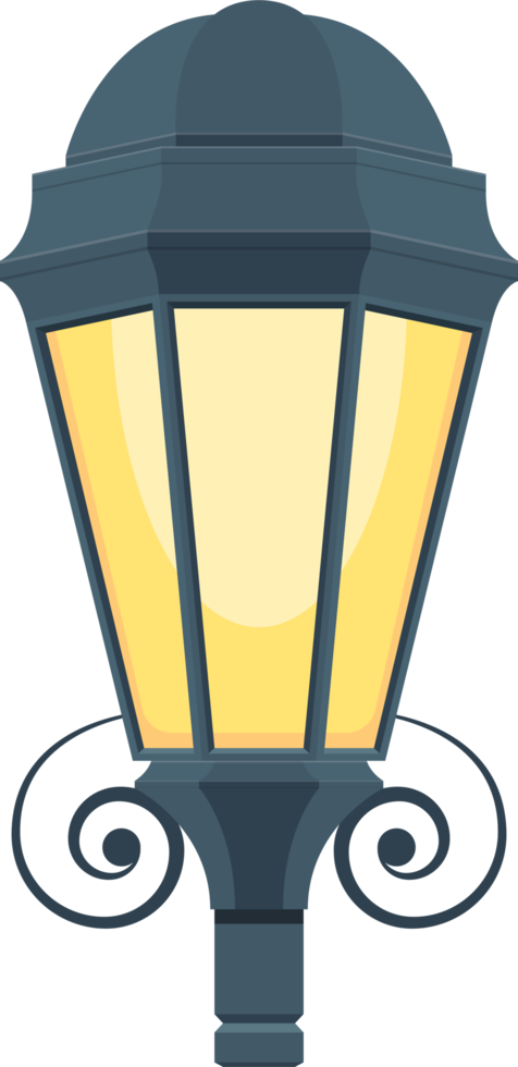 Vintage street lamp clipart design illustration png