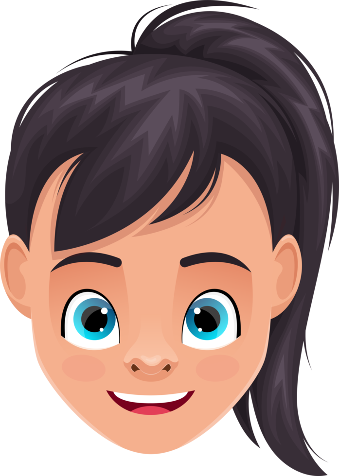 Little girl face clipart design illustration png