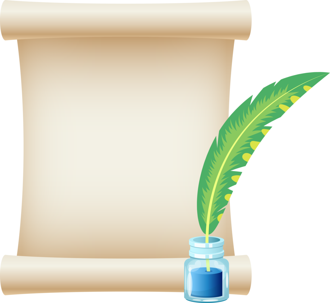 Paper scroll clipart design illustration png