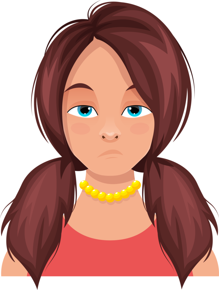 Woman face expression clipart design illustration png