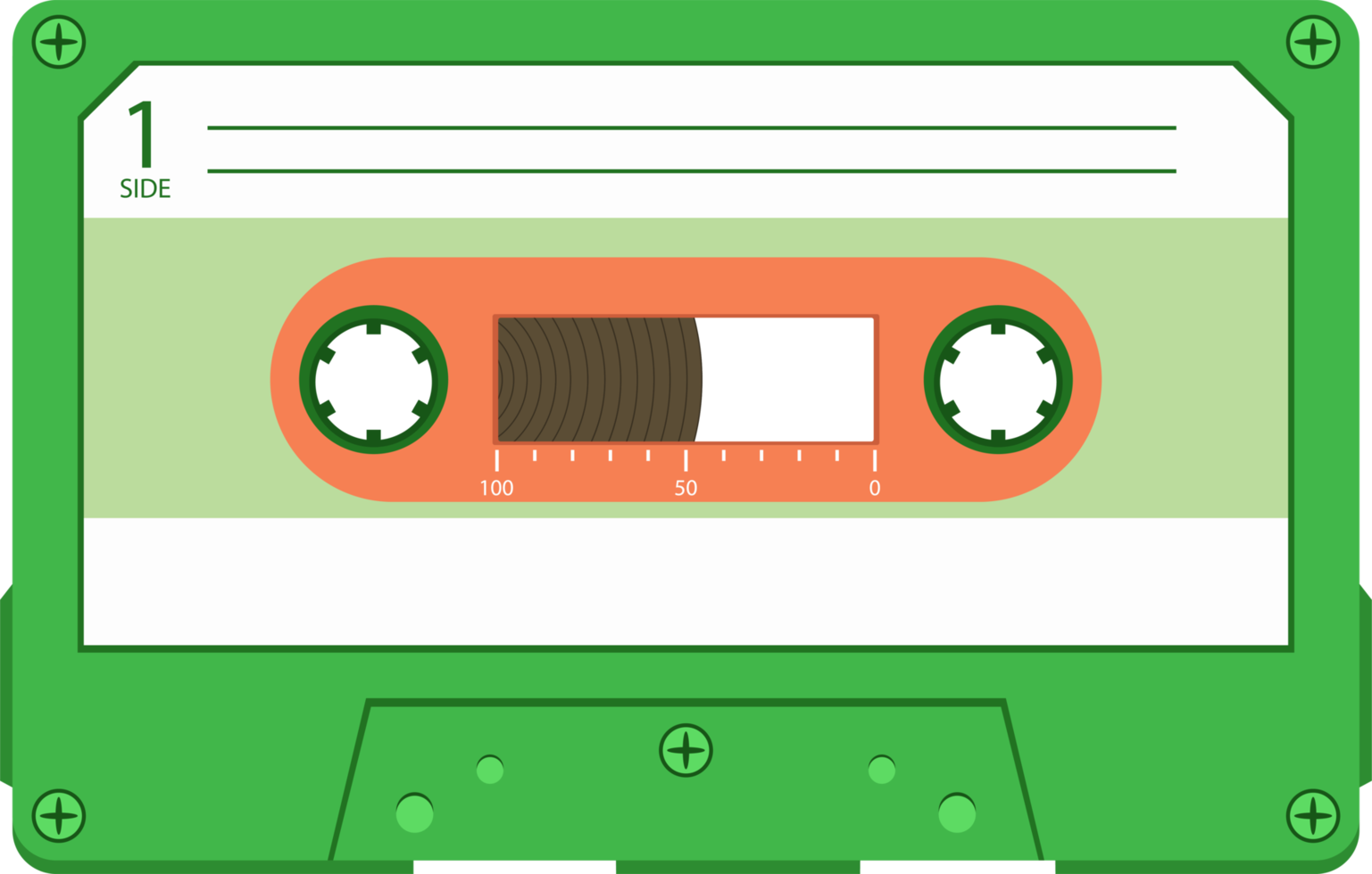 Audio cassette tape clipart design illustration png