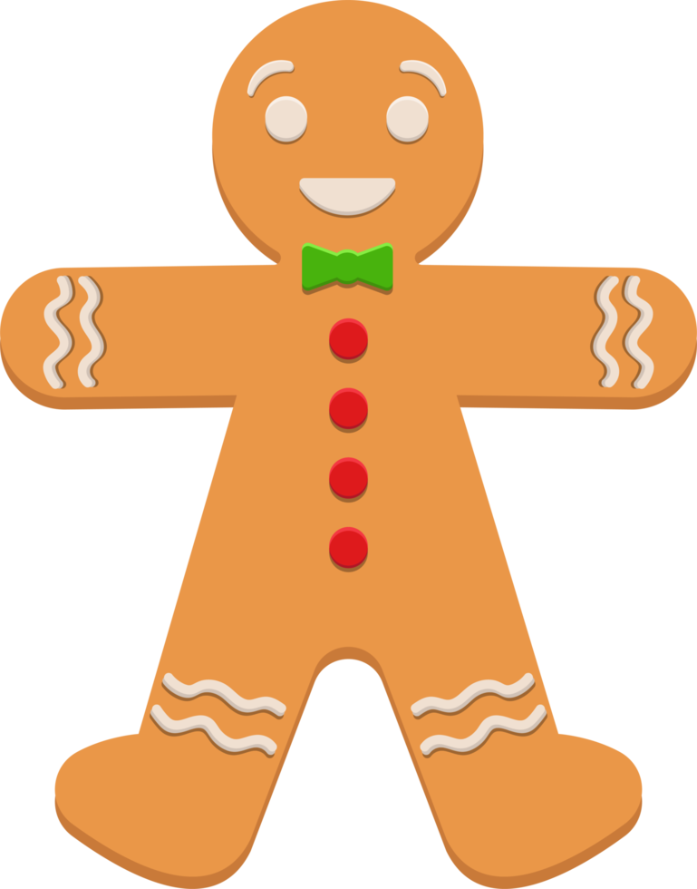 Gingerbread man clipart design illustration png