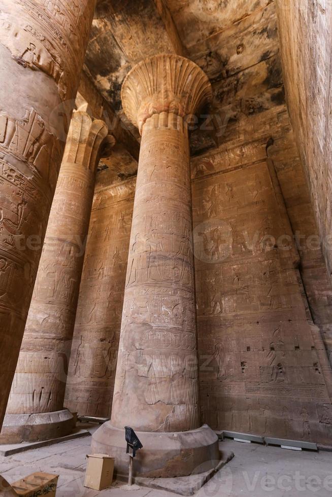 Columns in Edfu Temple, Edfu, Egypt photo