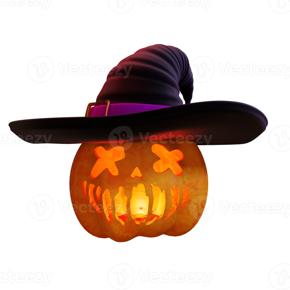 Witch Pumpkin for halloween design elements png