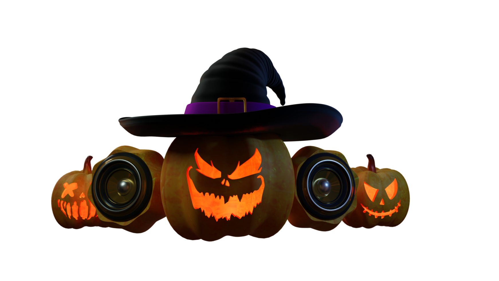 Witch Pumpkins for halloween design elements png
