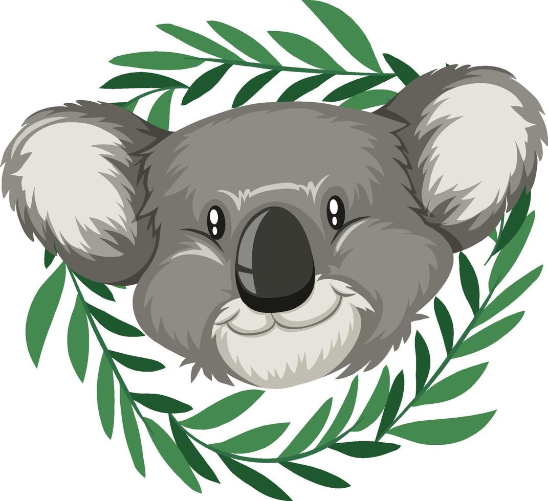 Cute koala head in cartoon style vector