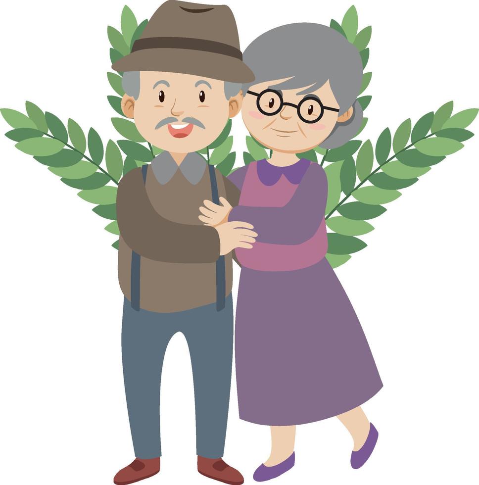An old couple in love vector